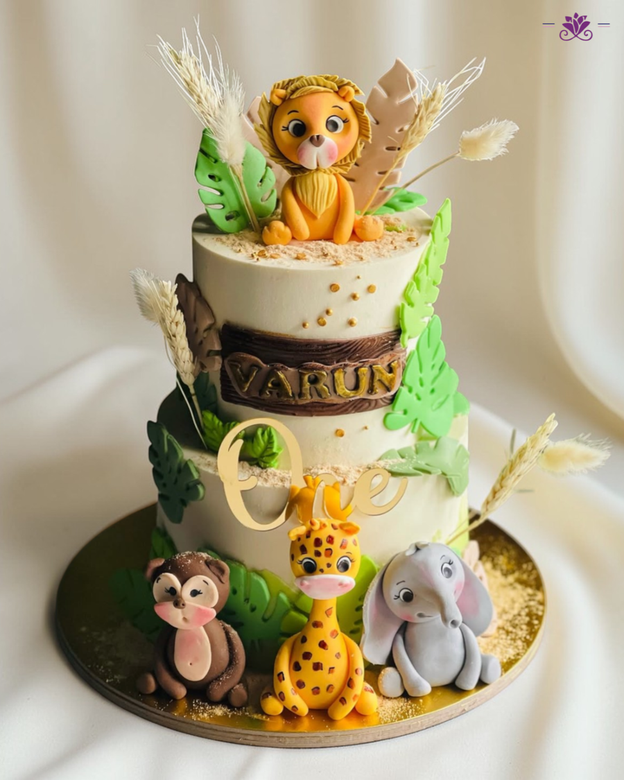 Jungle Safari Theme Birthday Cake