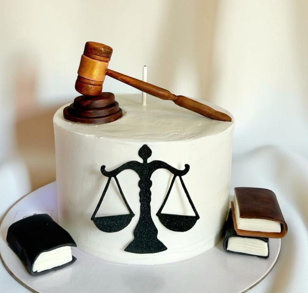 Elegant Lawyer Theme Birthday Cake