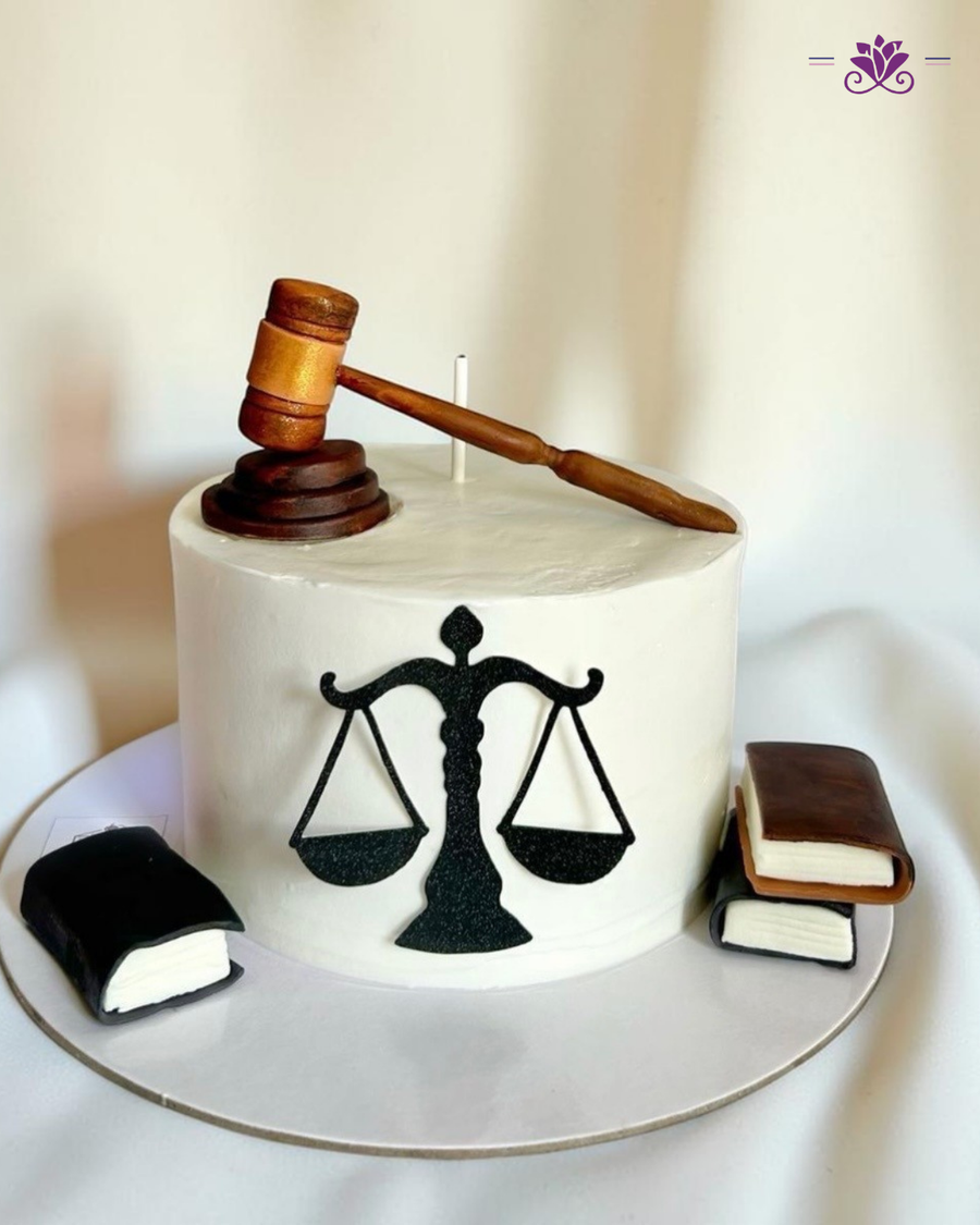 Elegant Lawyer Theme Birthday Cake
