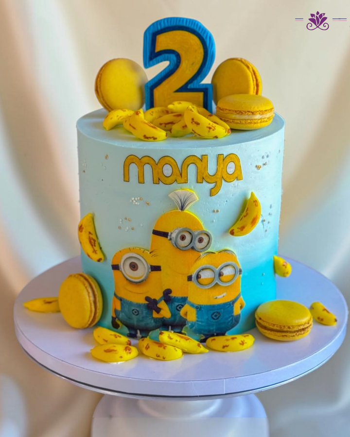 Minion & Banana Themed Birthday Cake