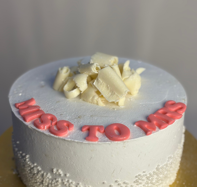Minimalist White & Pink Hen Party Cake