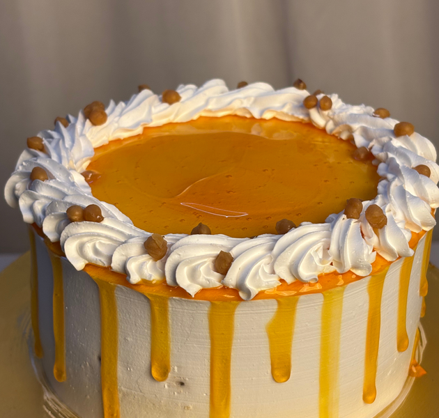 Classic Butterscotch Glaze Drip Celebration Cake