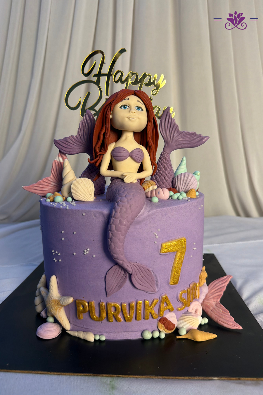 Lavender Under the Sea Ariel Mermaid 7th Birthday Cake