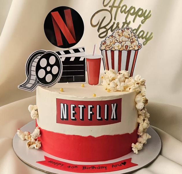 Netflix Movie Night Birthday Cake