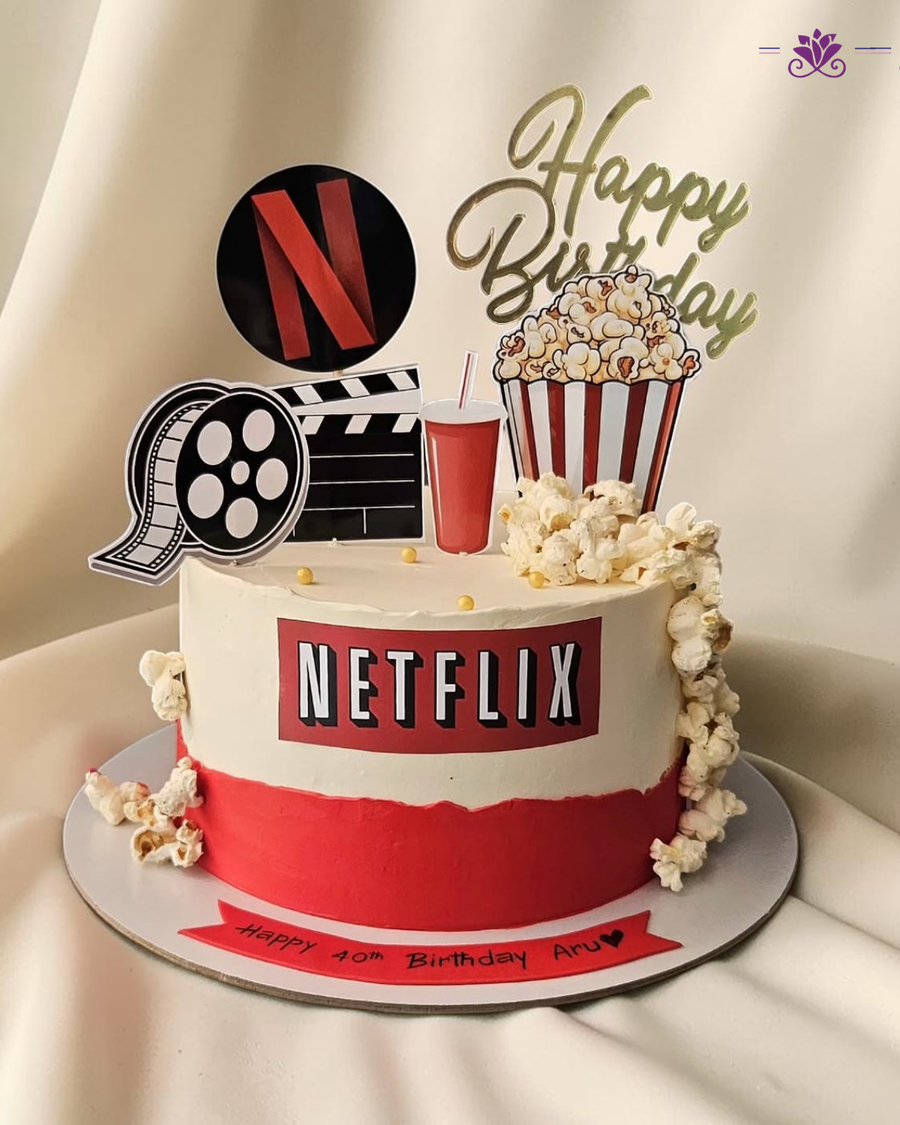 Netflix Movie Night Birthday Cake
