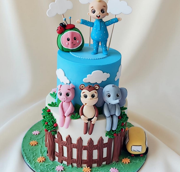 Jungle Safari Cocomelon Theme Birthday Cake
