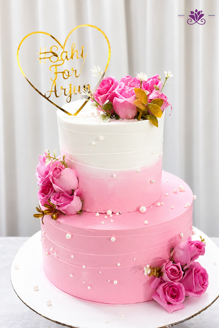 Pink ombré celebration cake