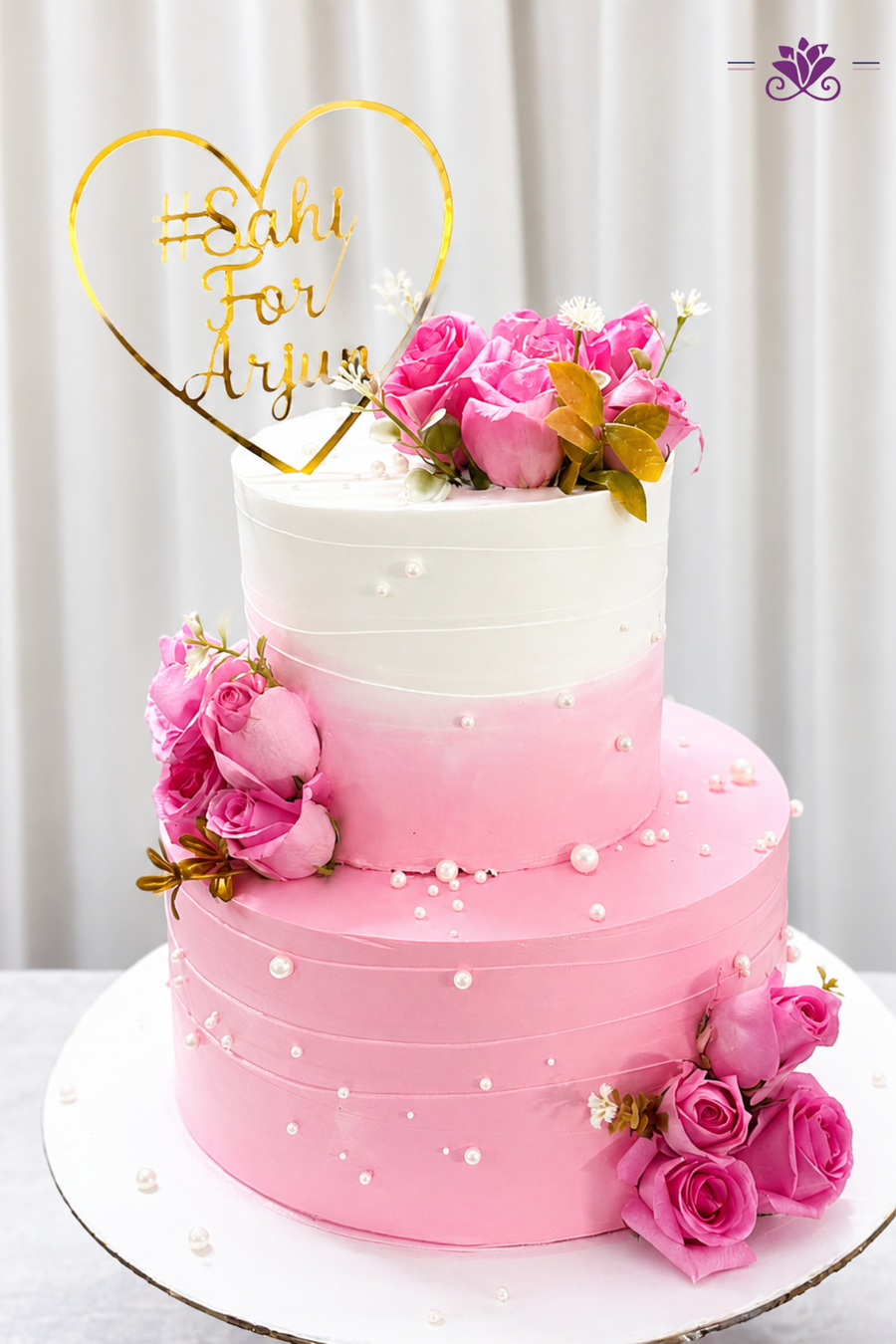 Pink ombré celebration cake