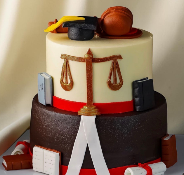 Luxury Lawyer Graduation Theme Cake