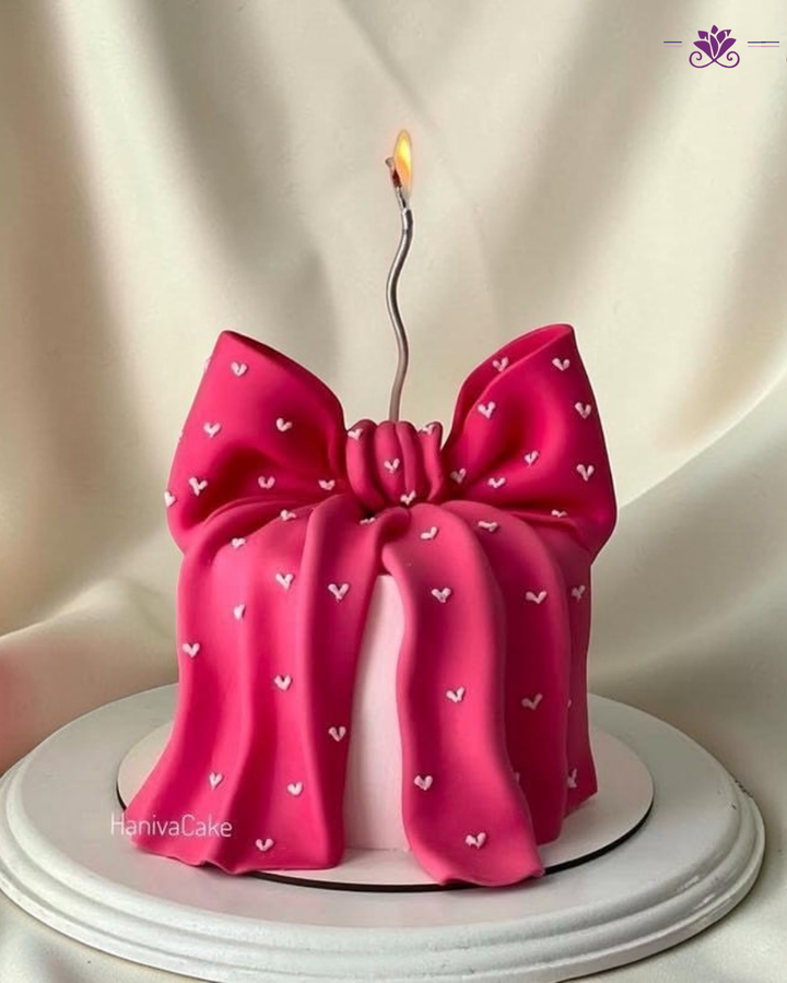 Luxury Pink Bow Birthday Cake