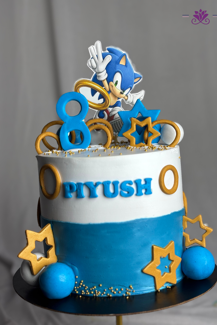 Sonic the Hedgehog Golden Power Rings 8th Birthday Cake