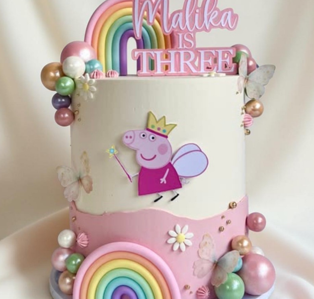 Peppa Pig Rainbow Fairy Birthday Cake
