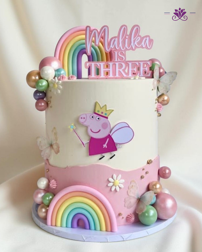 Peppa Pig Rainbow Fairy Birthday Cake