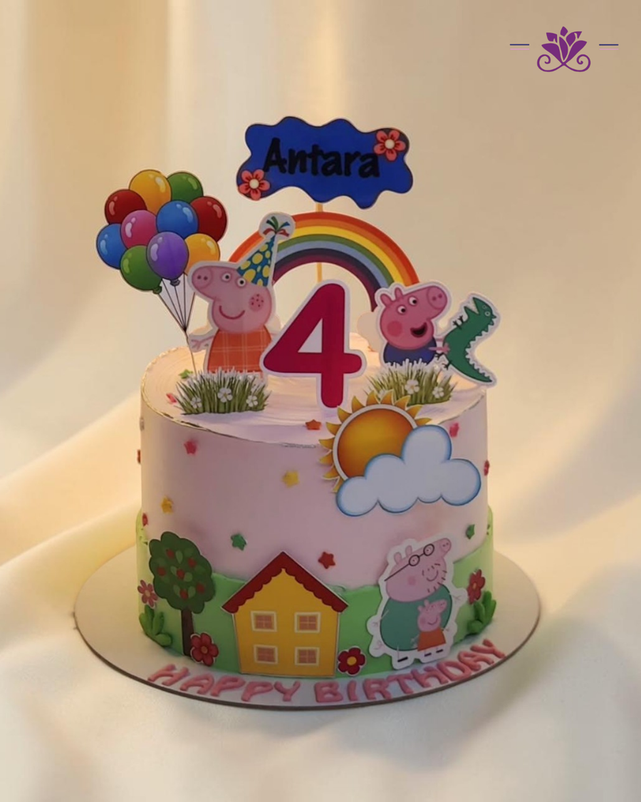 Peppa Pig Rainbow Birthday Cake