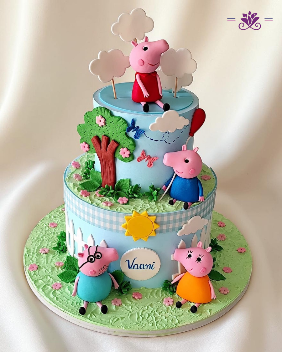 Peppa Pig Family Garden Birthday Cake