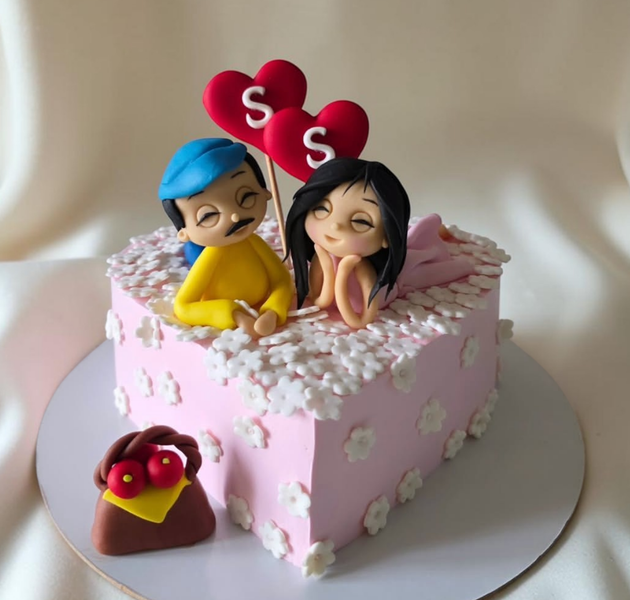 Sweet Couple Love Theme Cake