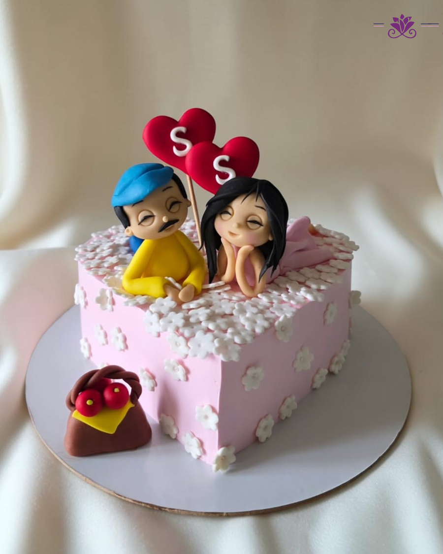 Sweet Couple Love Theme Cake