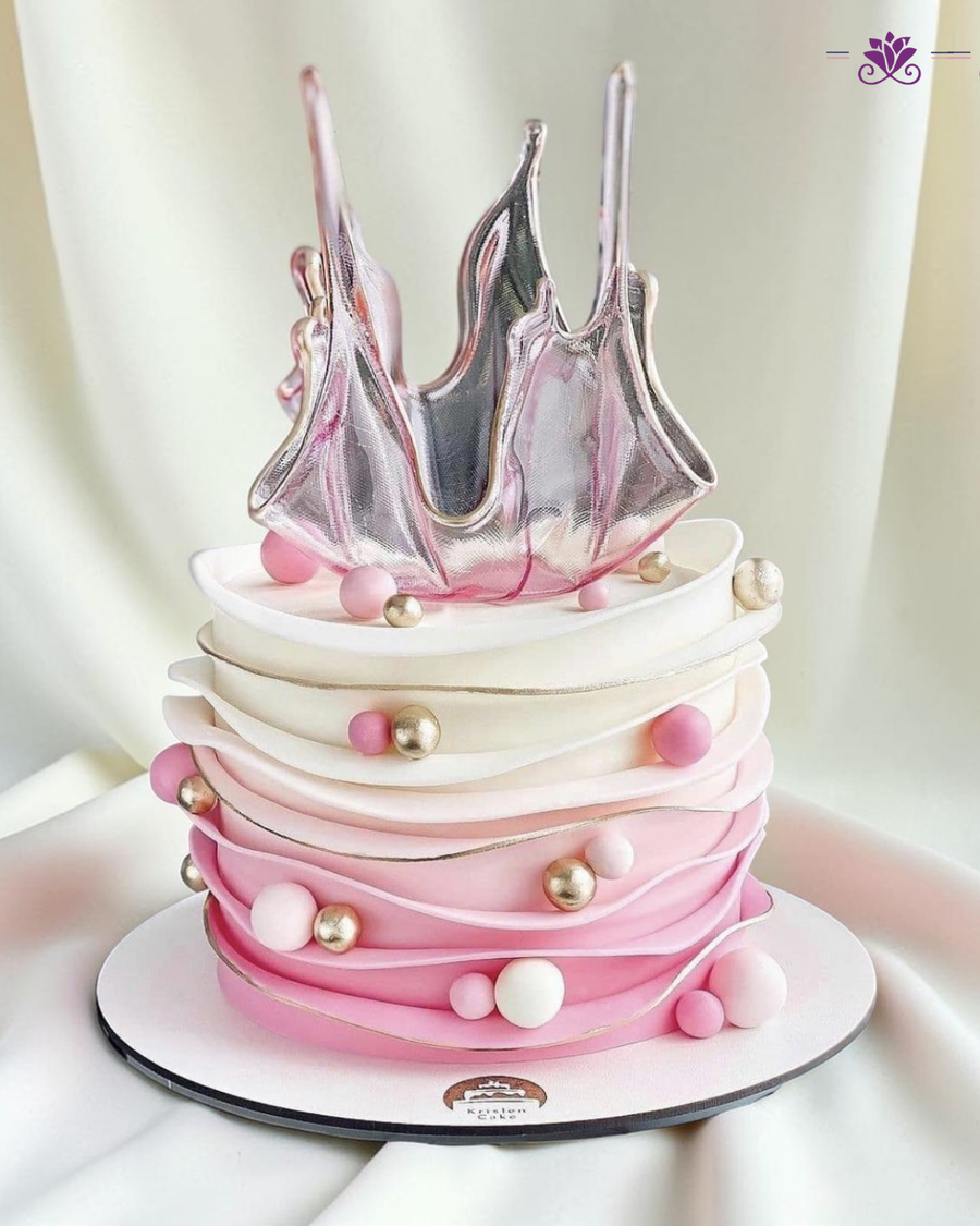 Luxury Pink Abstract Cake