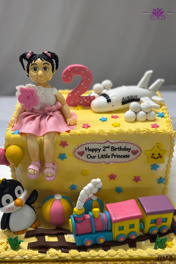 Little Princess Toyland & Airplane 2nd Birthday Cake