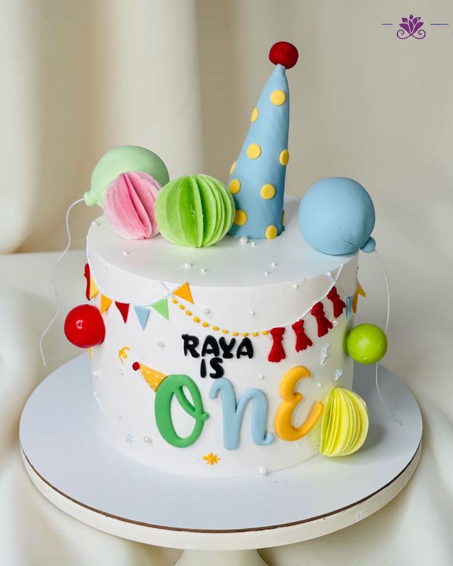 Colorful “One” Birthday Cake