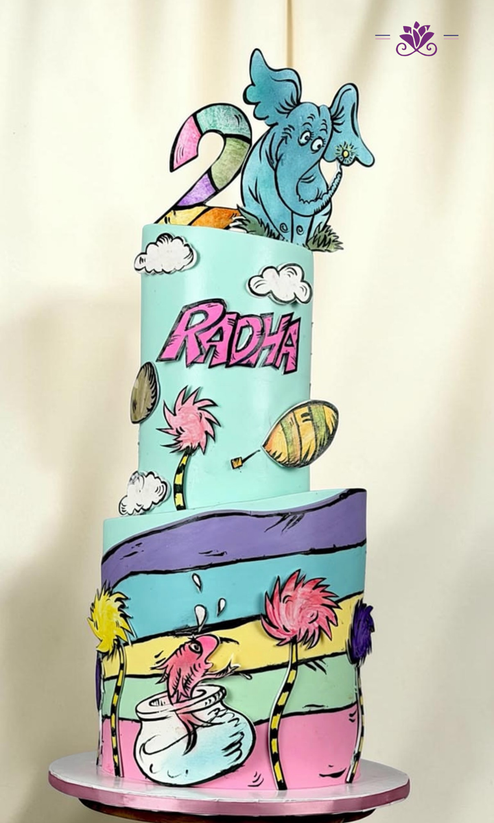 Dr. Seuss-inspired birthday cake