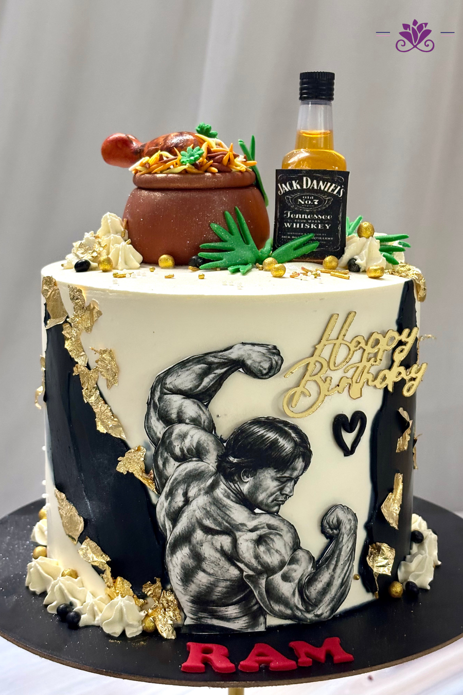 Bodybuilding & Biryani Jack Daniel’s Birthday Cake for Him