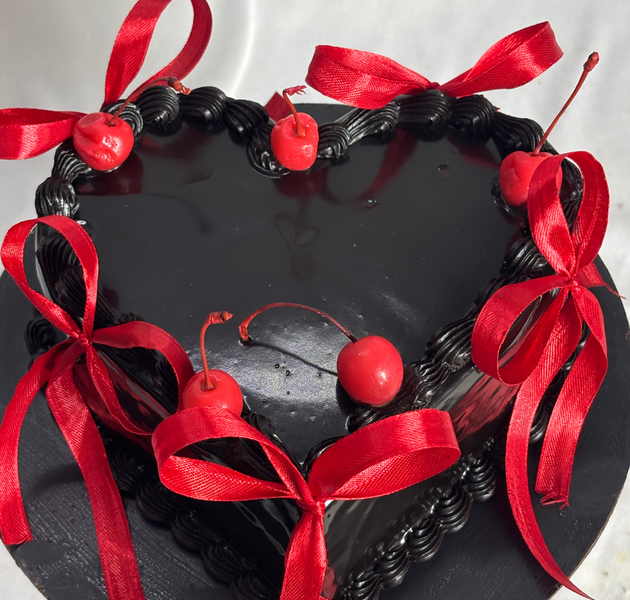 Goth Chic Maraschino Cherry Heart Cake