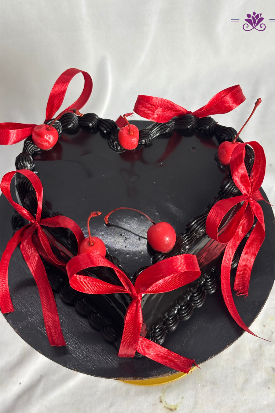 Goth Chic Maraschino Cherry Heart Cake