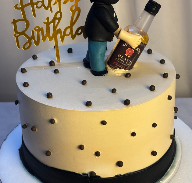 Funny Drunk Man Whiskey Birthday Cake