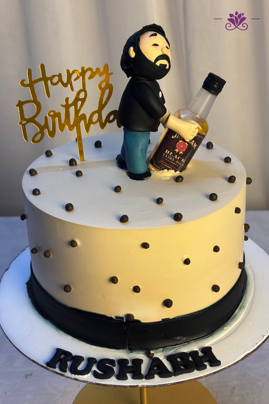 Funny Drunk Man Whiskey Birthday Cake