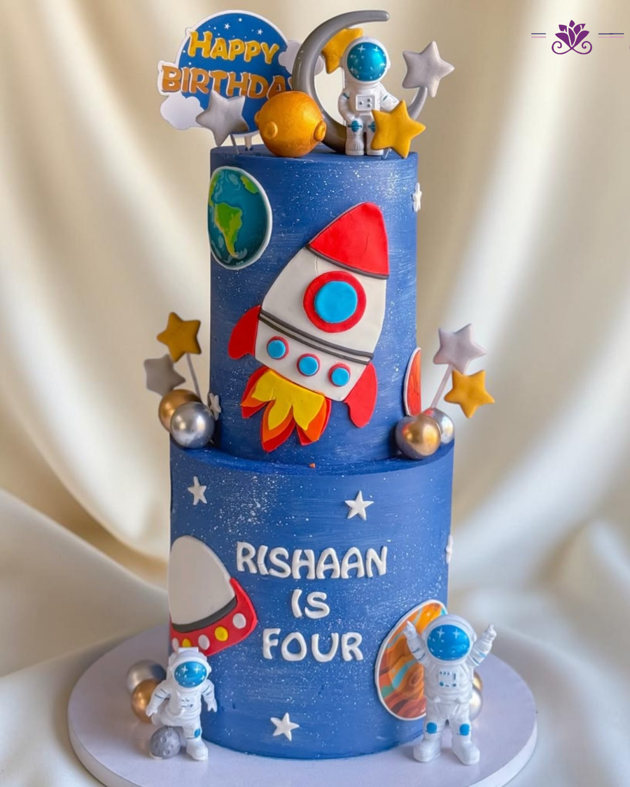 2-Tier Rocket Birthday Cake