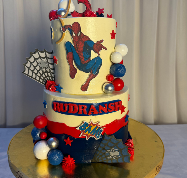 Spidey Web-Slinging Milestone Cake