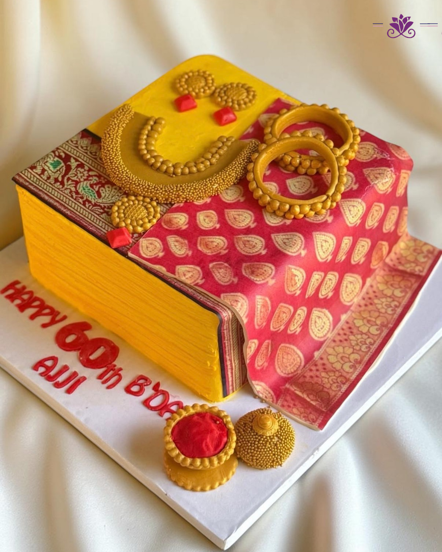 Indian Saree & Jewellery Theme Cake