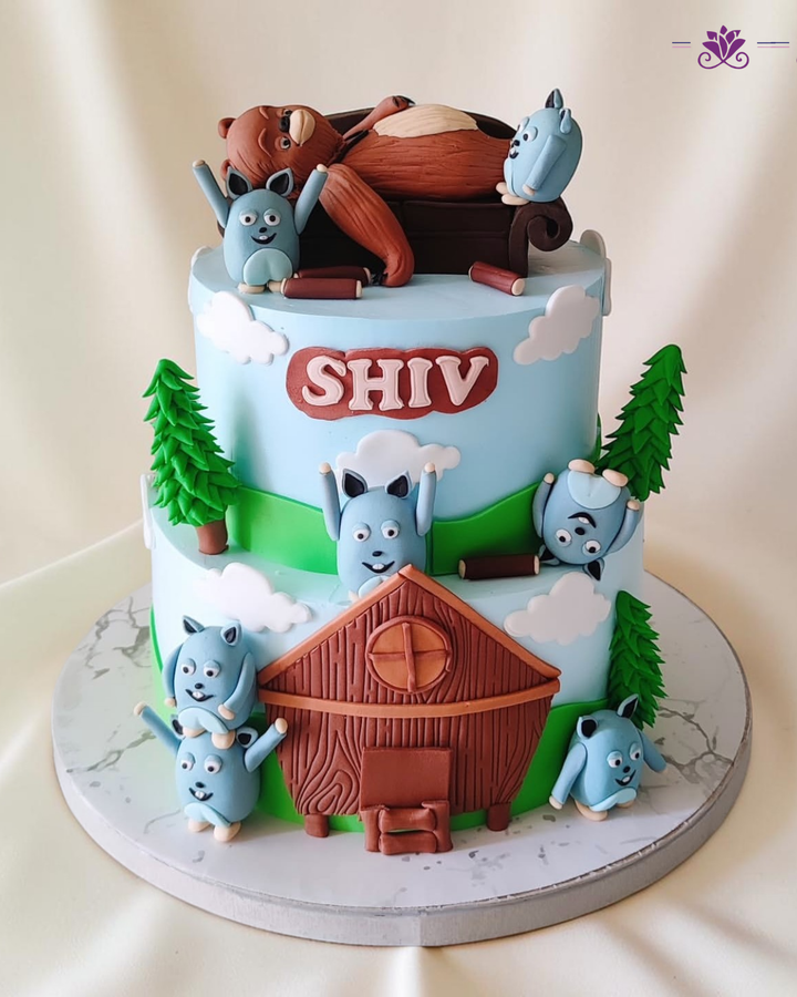 Shiv-themed Adventure cartoon birthday cake