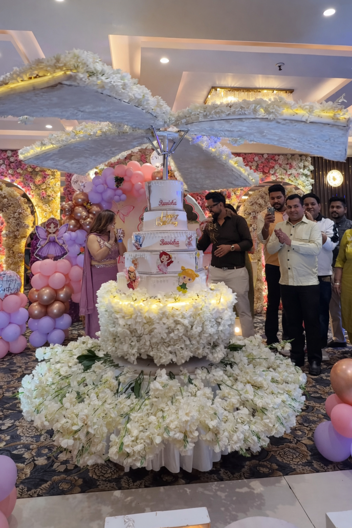 Luxury Opening Surprise Cake with Automatic Umbrella Reveal