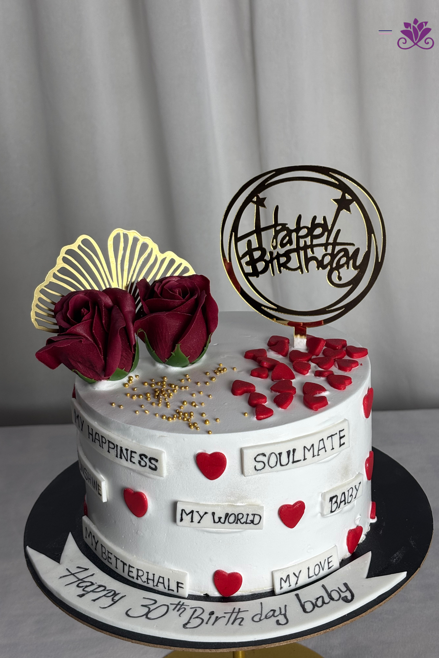 My Soulmate" Romantic 30th Milestone Birthday Cake