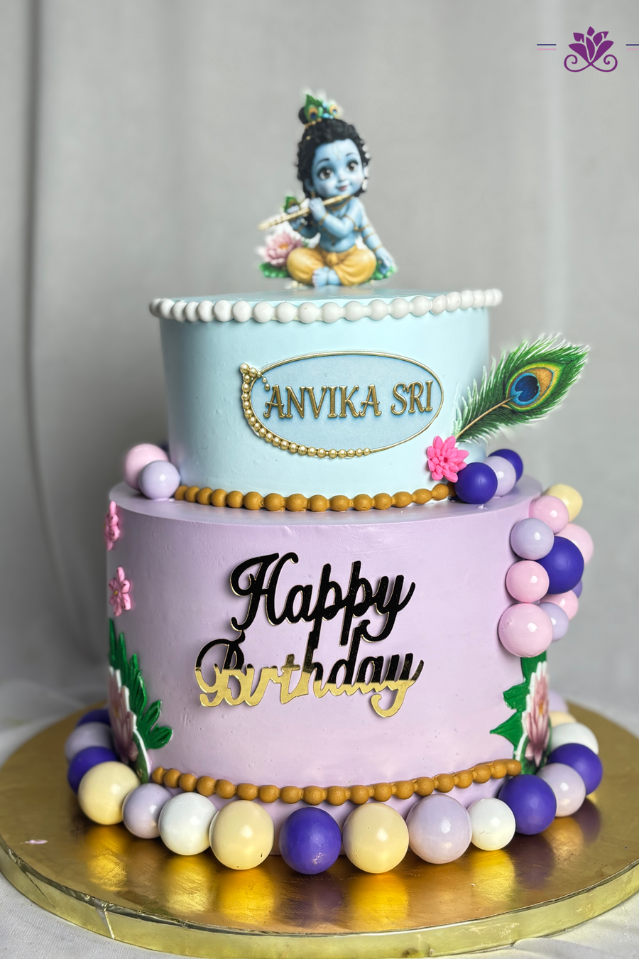 Flute & Morpankh Divine Birthday Cake
