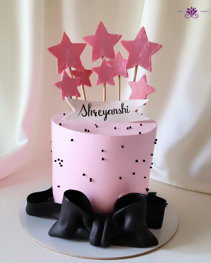 Pink Star Birthday Cake