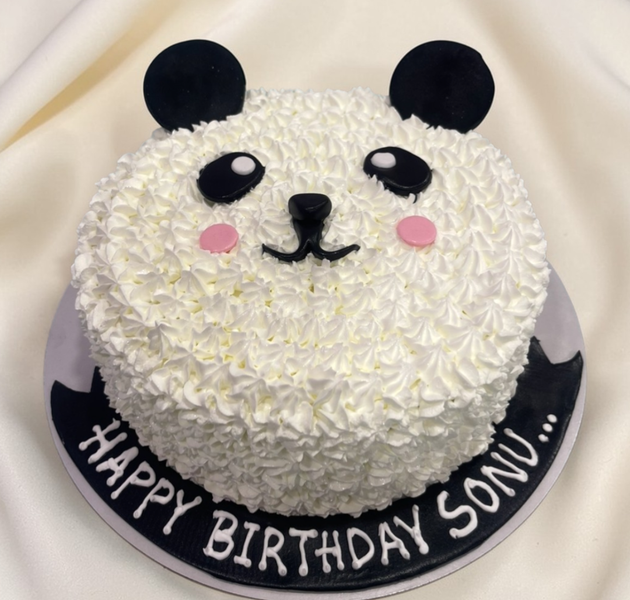 Cute Panda Theme Birthday Cake