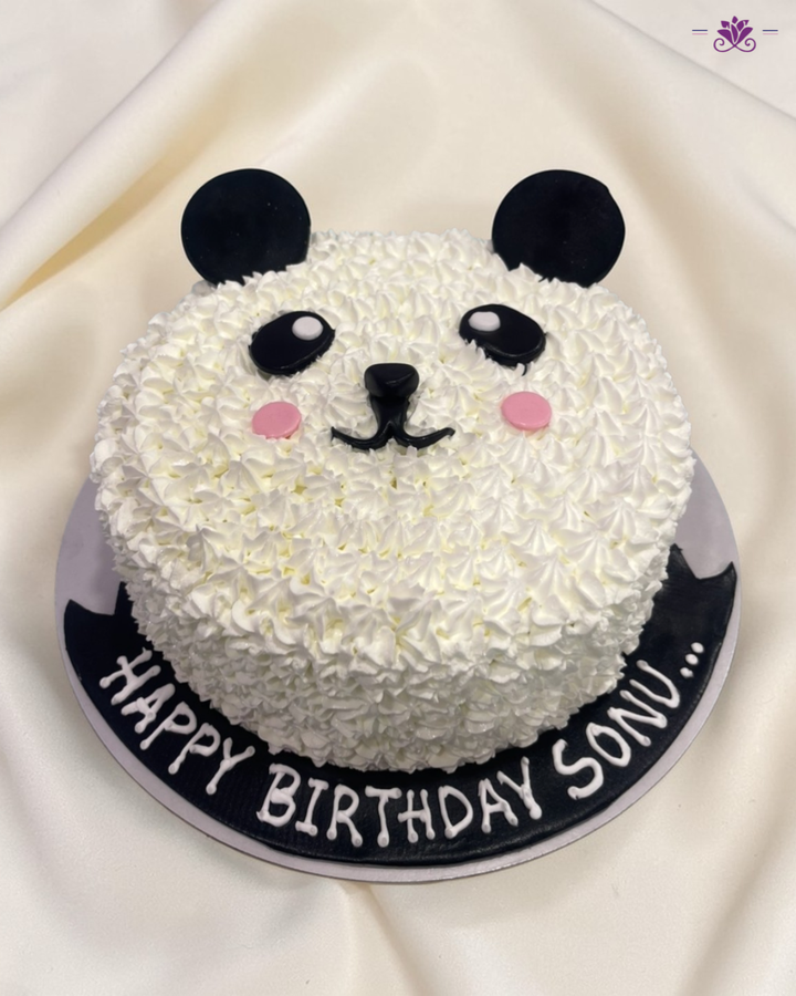 Cute Panda Theme Birthday Cake