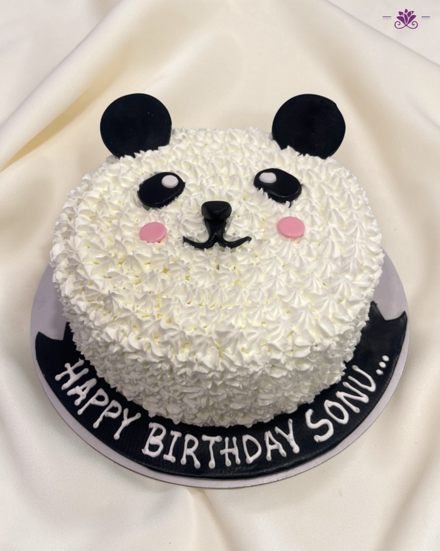 Cute Panda Theme Birthday Cake