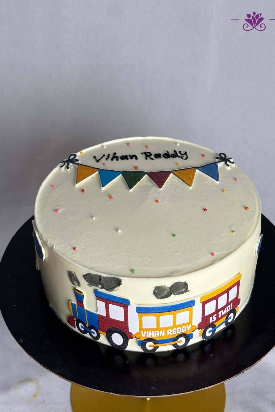 Choo-Choo Train & Bunting 2nd Birthday Cake