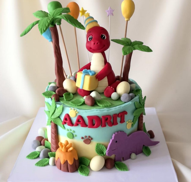Dinosaur Jungle Theme Cake