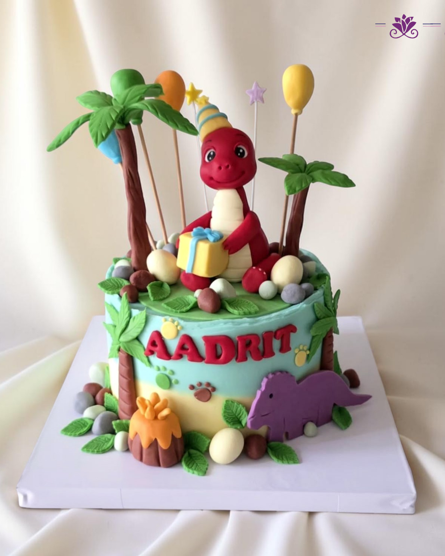 Dinosaur Jungle Theme Cake