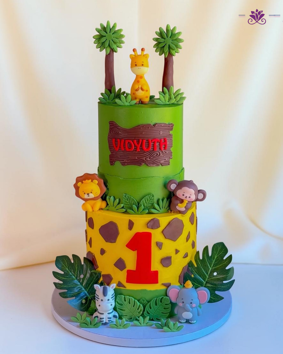 Wild Safari Jungle Theme Birthday Cake