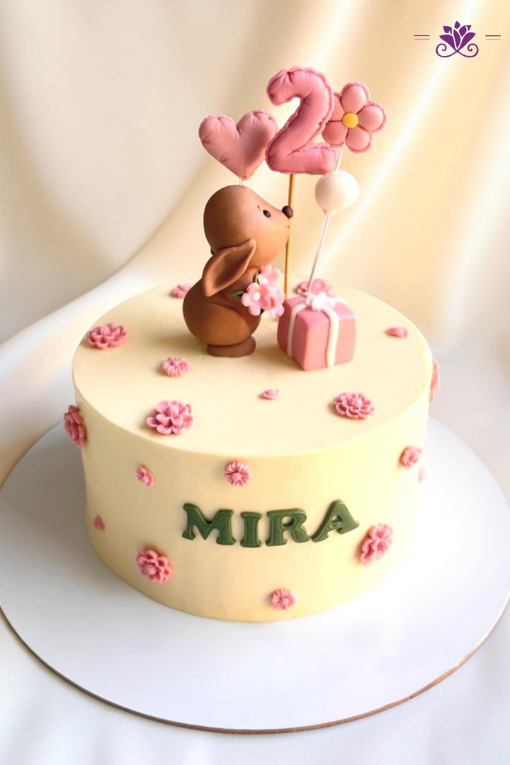 Charming teddy bear 2nd birthday cake