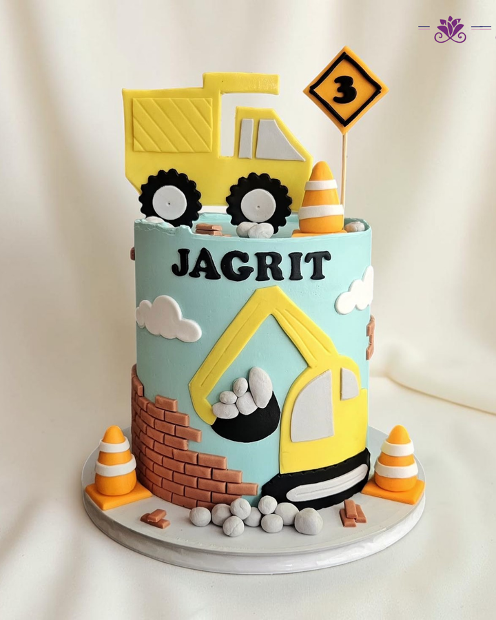 Construction Truck Theme Birthday Cake