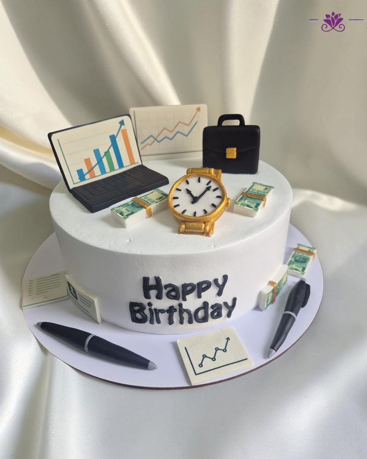Luxury Business And Finance Birthday Cake