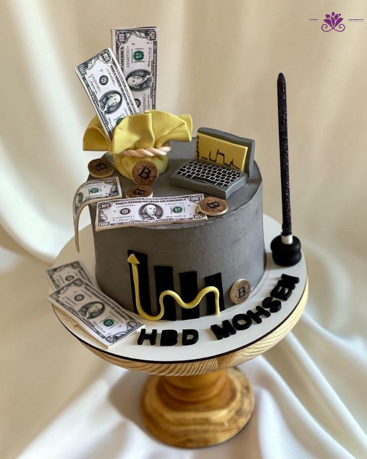 Luxury Wealth & Trading Birthday Cake